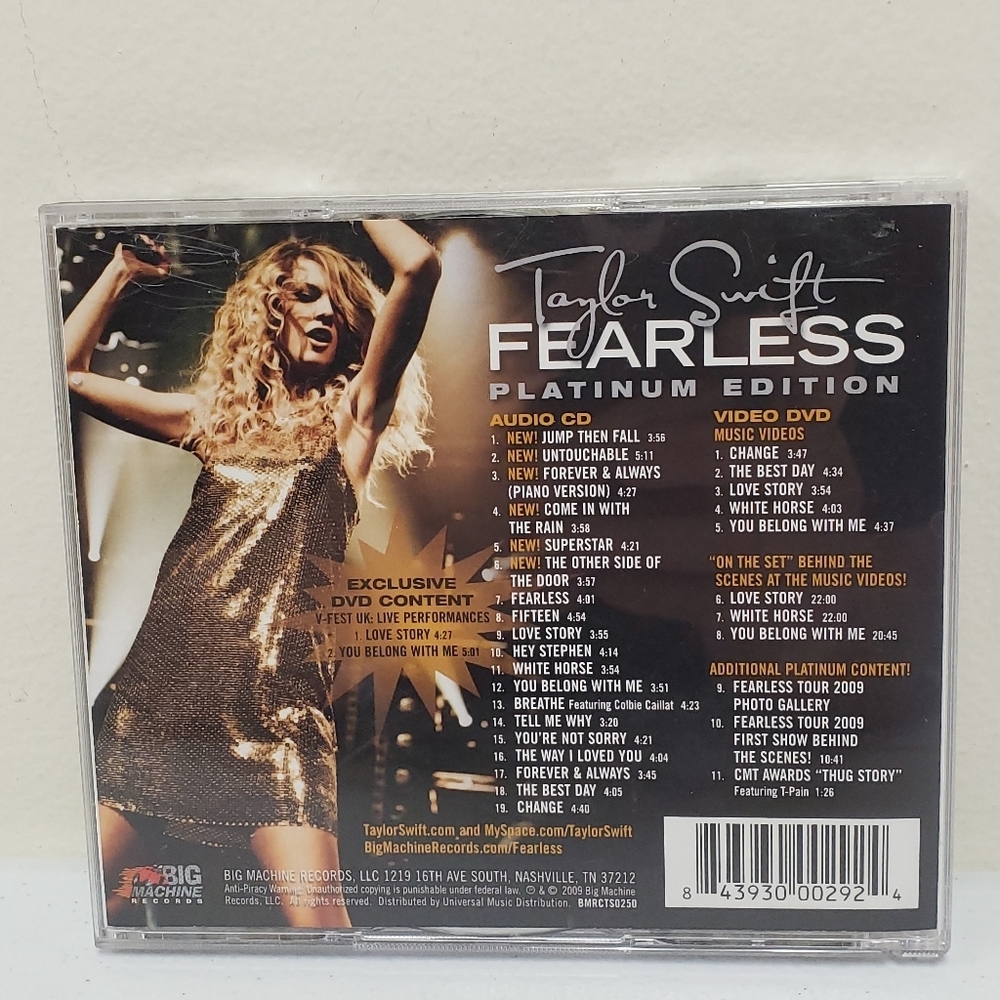 Taylor Swift Fearless Platinum Edition Audio & Video DVD 2009 - Picture 2 of 8